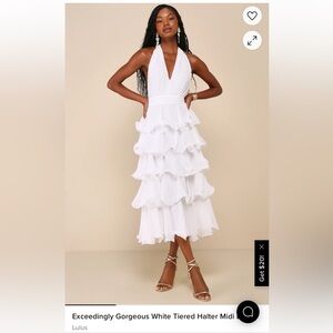 Lulus White Halter Midi Dress